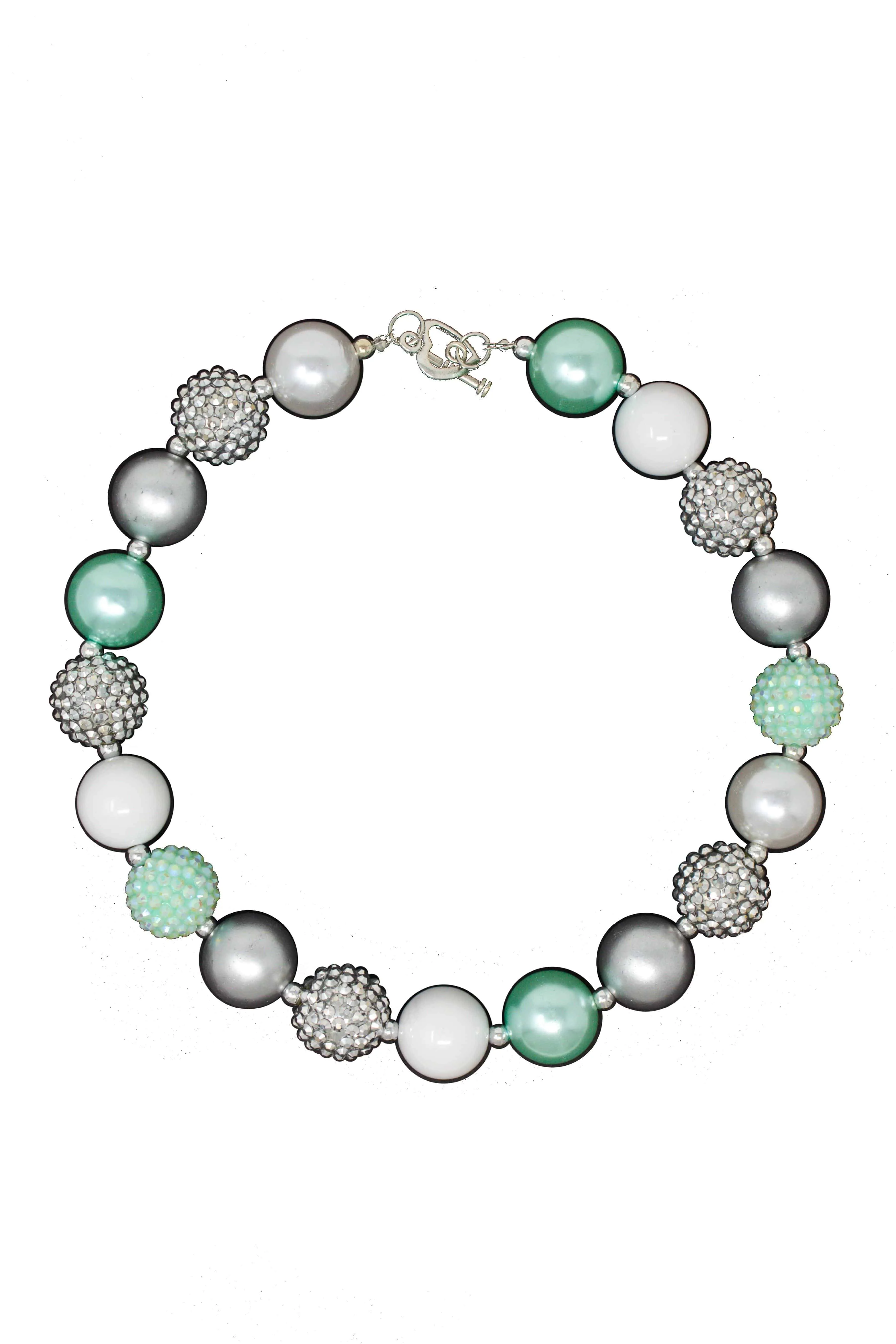 Mint Rhinestone Bubblegum Necklace