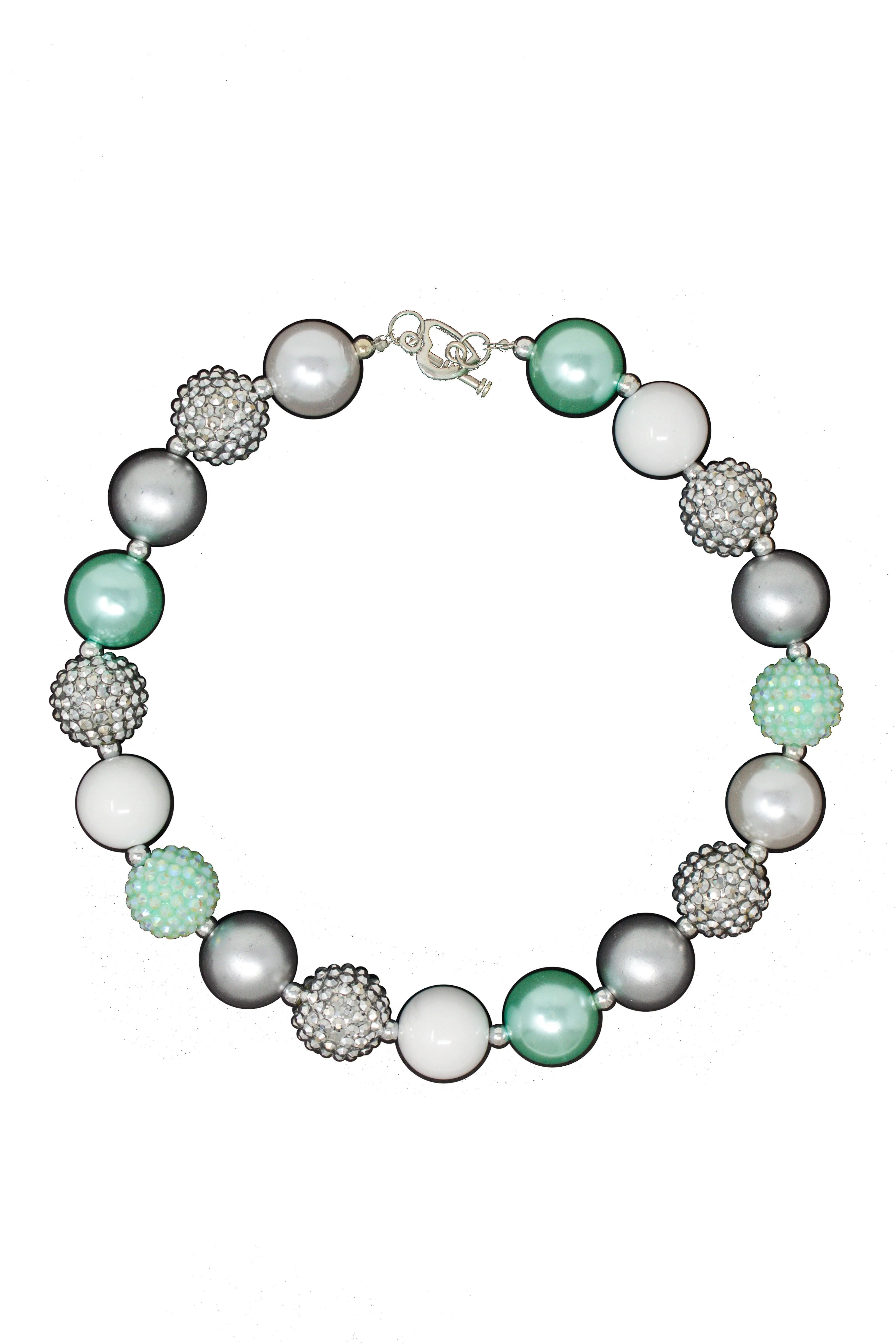 Mint Rhinestone Bubblegum Necklace