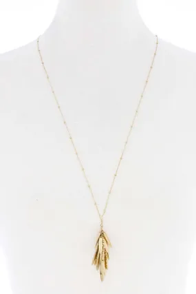 Modern Multi Linked Oval Dangle Mini Bead Style Necklace