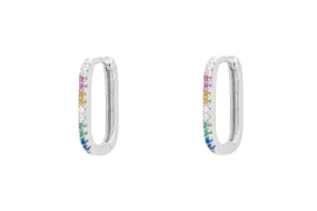 Myers Multicolour CZ Sterling Silver Hoop Earrings
