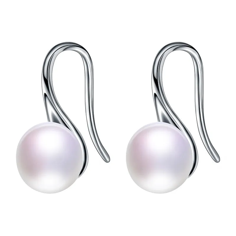 Natural Pearl Earrings  925 Sterling Silver