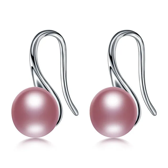 Natural Pearl Earrings  925 Sterling Silver