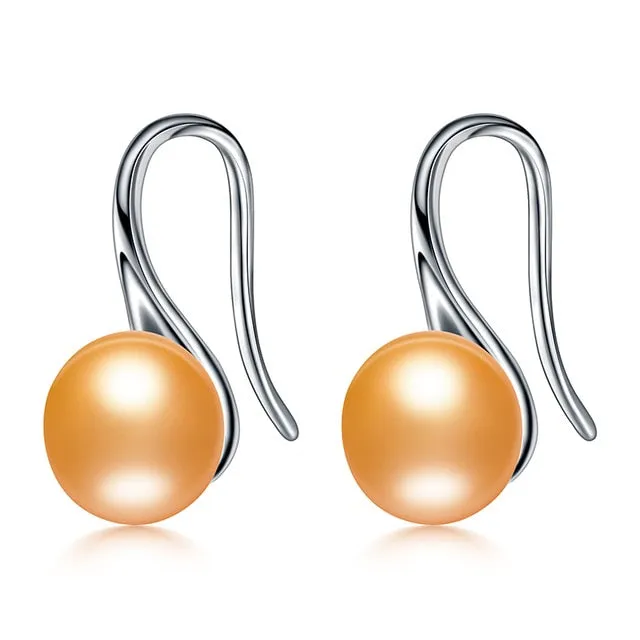 Natural Pearl Earrings  925 Sterling Silver
