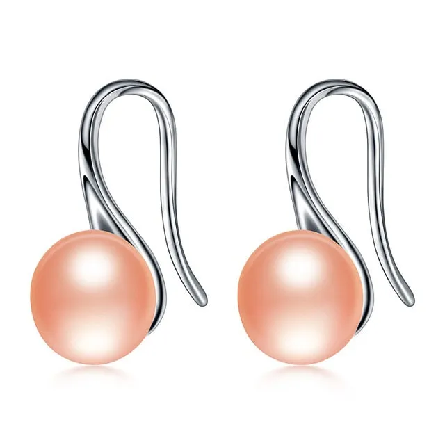 Natural Pearl Earrings  925 Sterling Silver