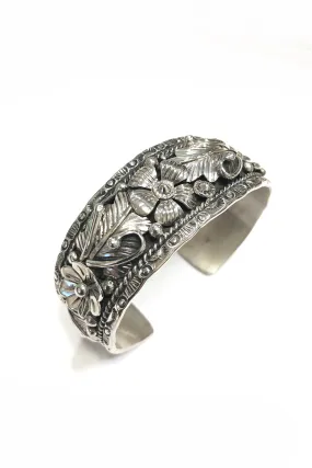 Navajo Sterling Silver Applique Cuff Bracelet