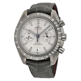 Omega Speedmaster Professional Grey Side of the Moon Chronograph Automatic Sandblasted Platinum Dial Grey Leather Men's Watch 311.93.44.51.99.001