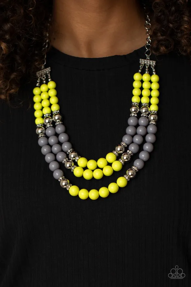 Paparazzi Necklace ~ BEAD Your Own Drum - Yellow
