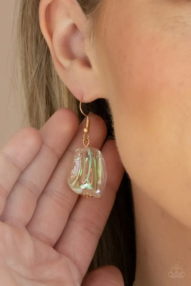 Paparazzi Necklace ~ Iridescently Ice Queen - Gold