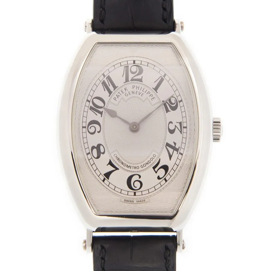 Patek Philippe Gondolo Mechanical Gold Dial Leather Men's Watch 5098P-001