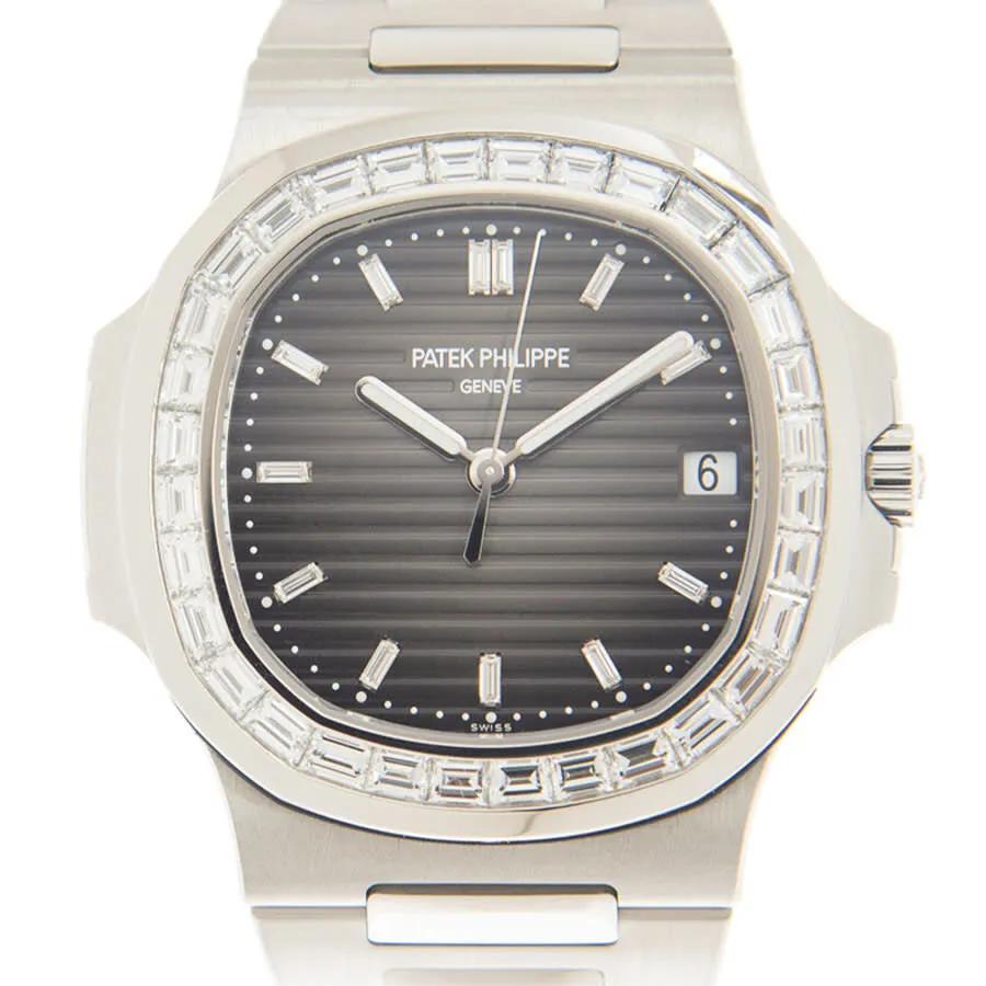 Patek Philippe Nautilus Automatic Platinum Diamond Grey Dial Watch 5711-110P-001