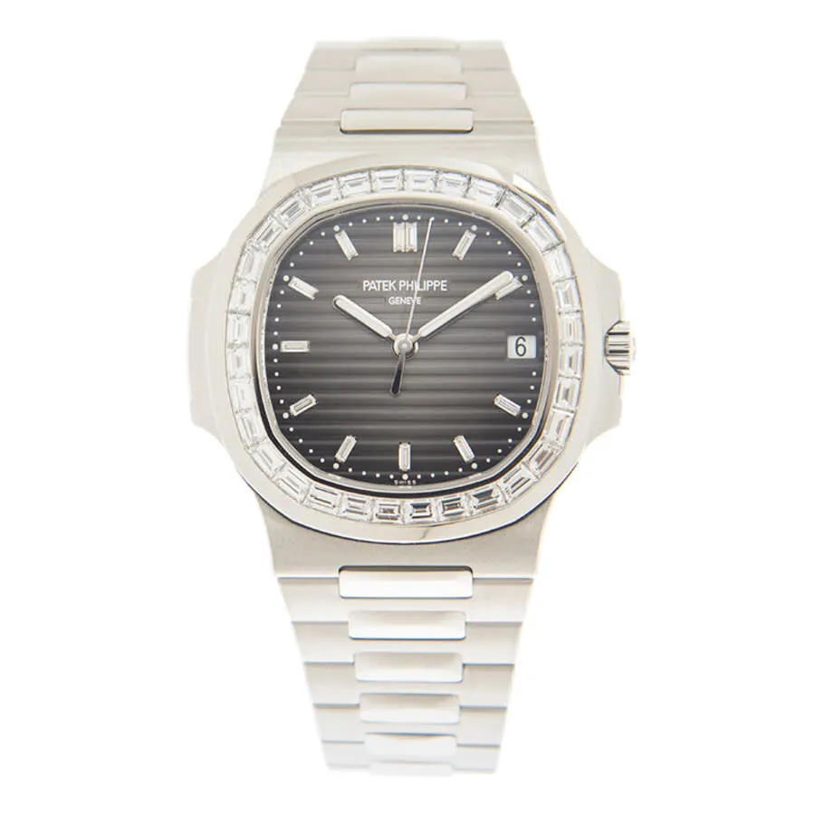 Patek Philippe Nautilus Automatic Platinum Diamond Grey Dial Watch 5711-110P-001
