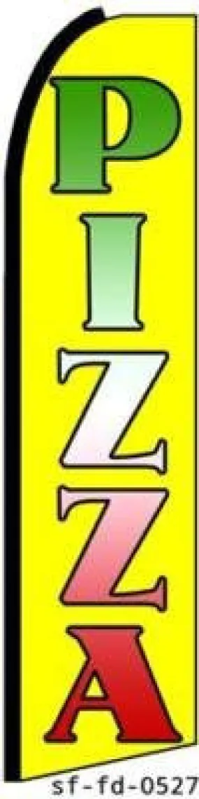 Pizza Restaurant Swooper Feather Banner Flag Sign
