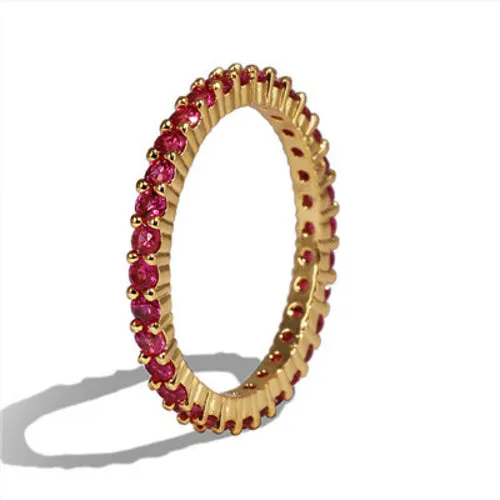 Rainbow Collection Multi Color Eternity bands