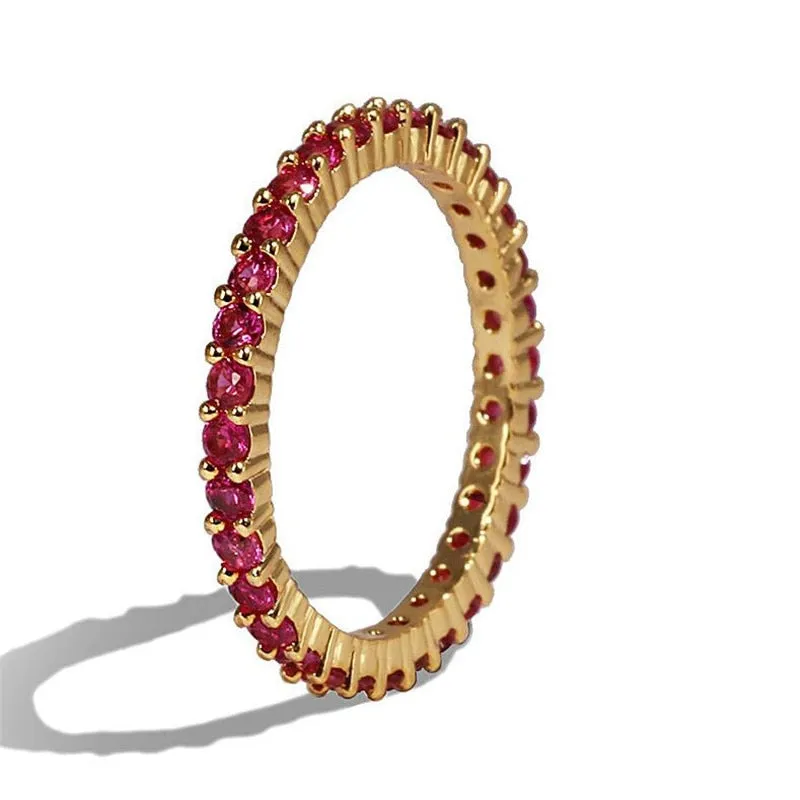 Rainbow Collection Multi Color Eternity bands