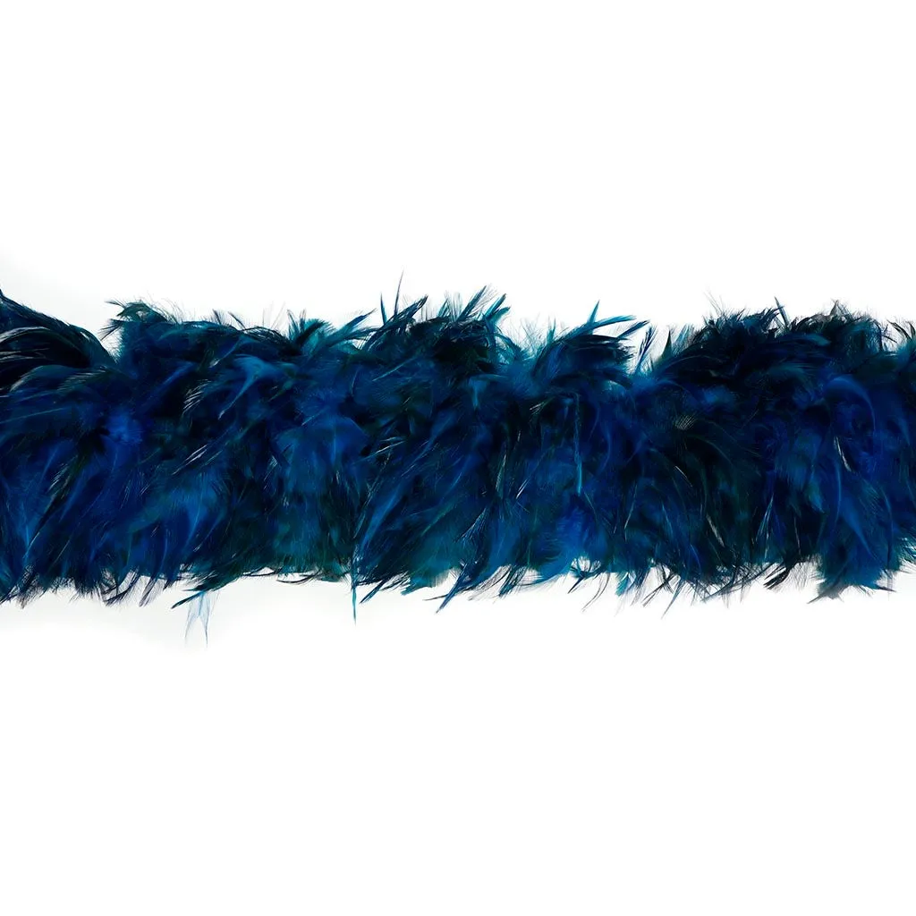 Red Chinchilla Saddle Rooster Feather Boa 4-5" - Dark Turquoise