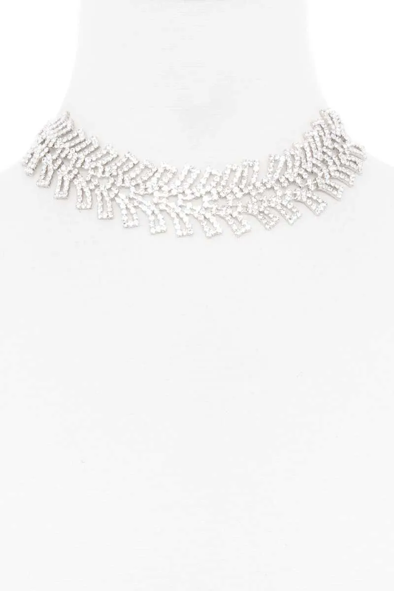 Rhinestone Wide Short Necklace