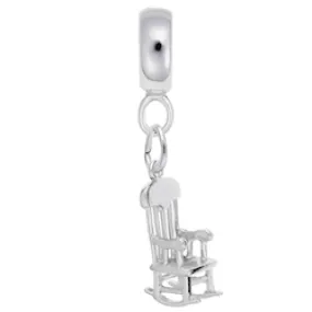 Rocking Chair Charm Dangle Bead In Sterling Silver