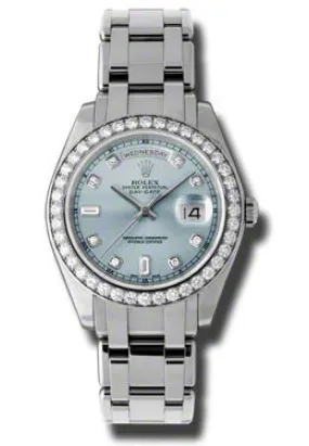 Rolex Day-Date Ice Blue Diamond Dial Platinum Automatic Men's Watch 18946IBLDPM