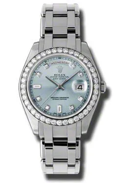 Rolex Day-Date Ice Blue Diamond Dial Platinum Automatic Men's Watch 18946IBLDPM