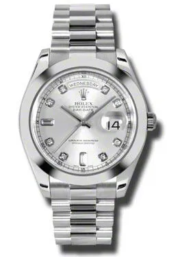Rolex Day-Date II Silver Dial Platinum President Automatic Men's Watch 218206SDP