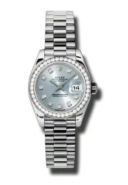Rolex Lady-Datejust 26 Ice Blue Dial Platinum President Automatic Ladies Watch 179136IBLDP