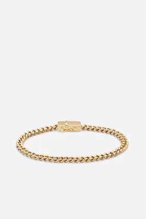 Rounded Curb Bracelet Thin Gold