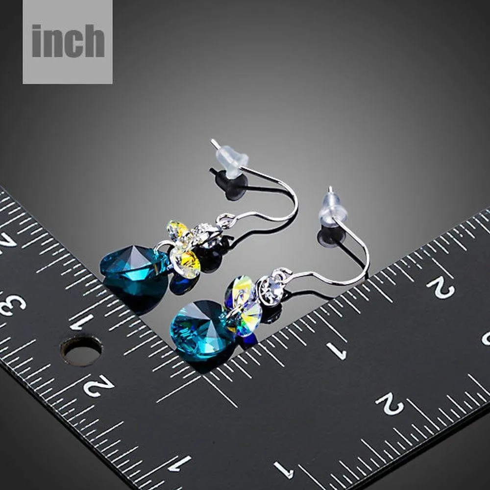 SeaBlue Rhinestone Crystal Drop Earrings