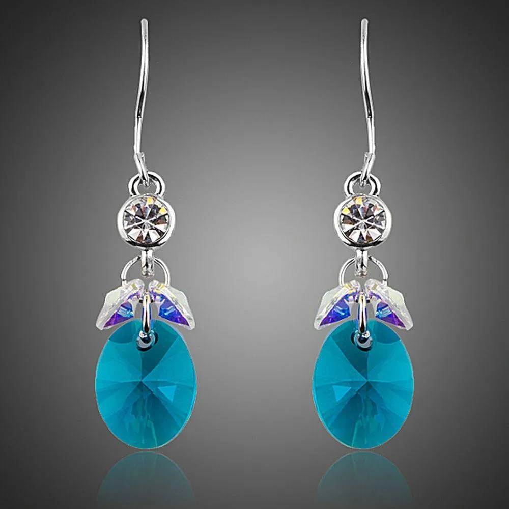 SeaBlue Rhinestone Crystal Drop Earrings