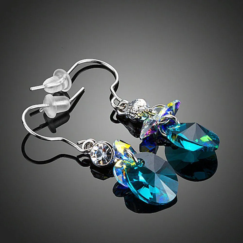 SeaBlue Rhinestone Crystal Drop Earrings