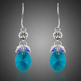 SeaBlue Rhinestone Crystal Drop Earrings