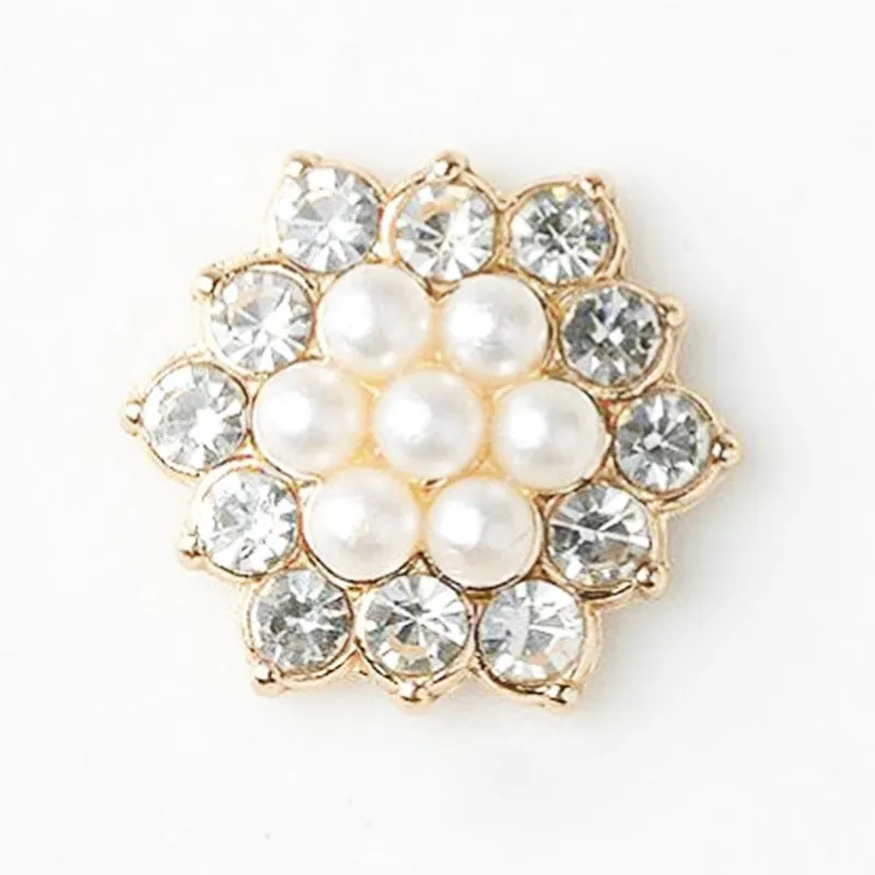 Shiny Rhinestone Pearl Floral Alloy Jewelry Accessory