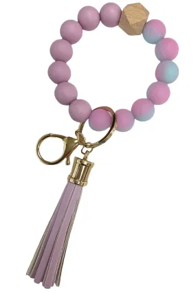 Silicone Keychain Bangle - Violet Tie Dye