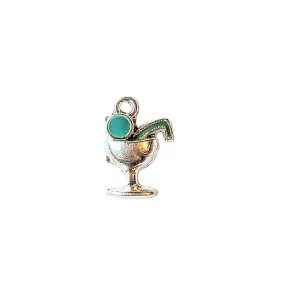 Silver Blue Tropical Drink Charm