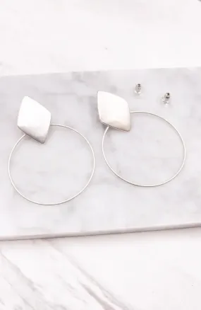 SILVER MULTI SHAPE HOOP EARRINGS