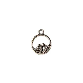 Silver Ocean Waves Charm