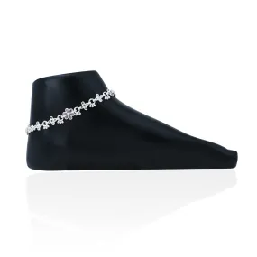Silver Sterling Floral Design Anklets