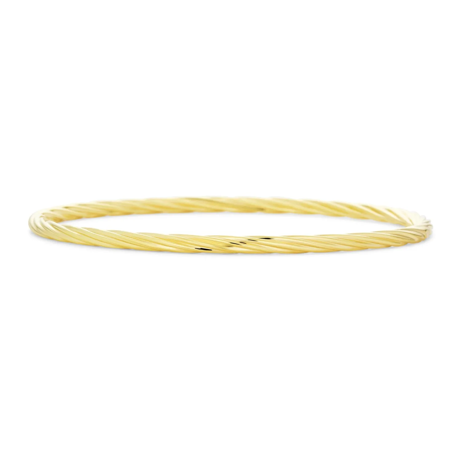 Simple Tri-Color Twist Bangle Bracelet, Rose Gold & Silver Plated, Stacking Style