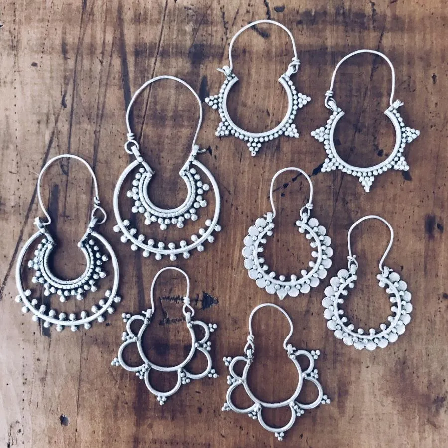 Spike tribal hoop earrings