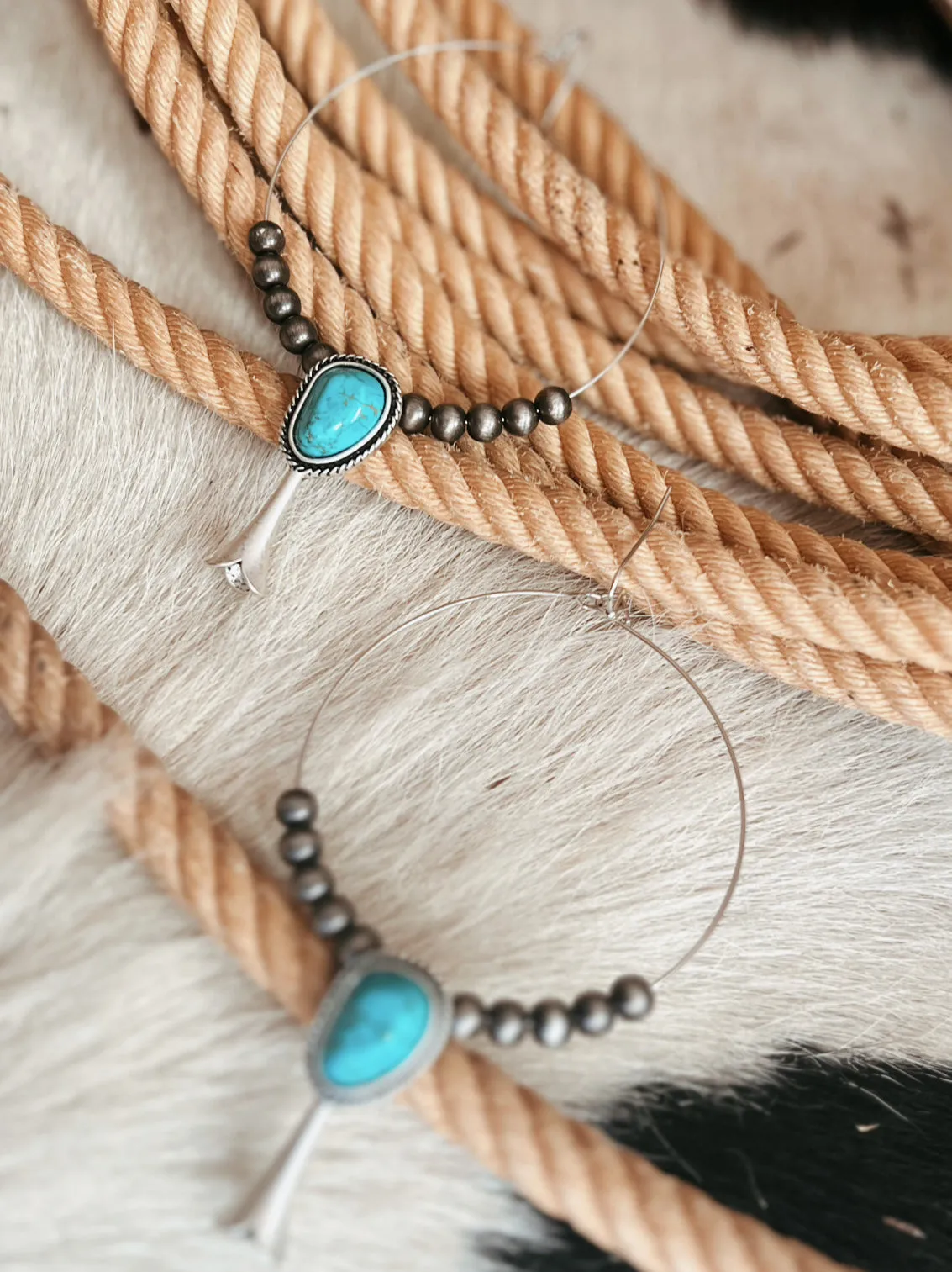 Squash Turquoise Hoop Earrings