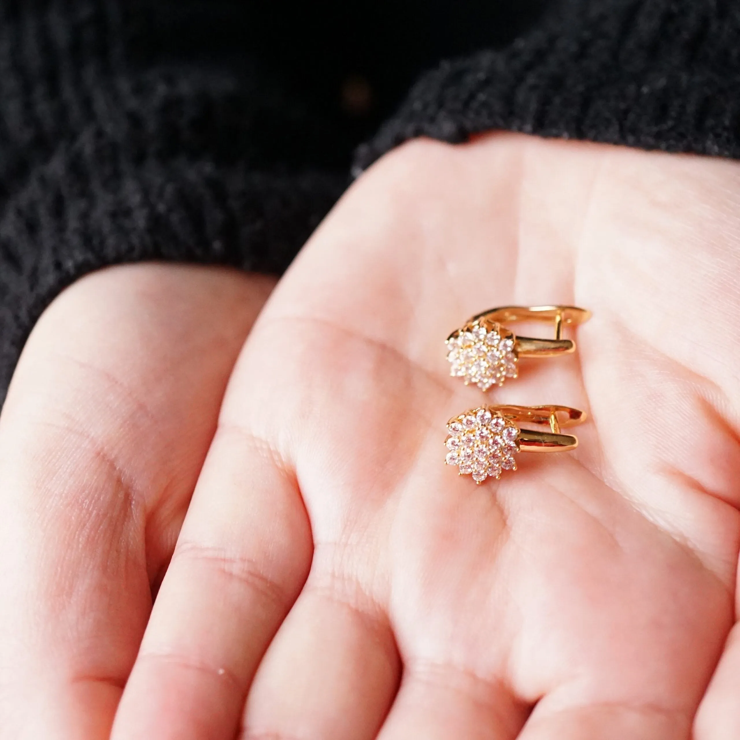 Stella X - Rose Gold Swarovski Crystal Drop Earrings