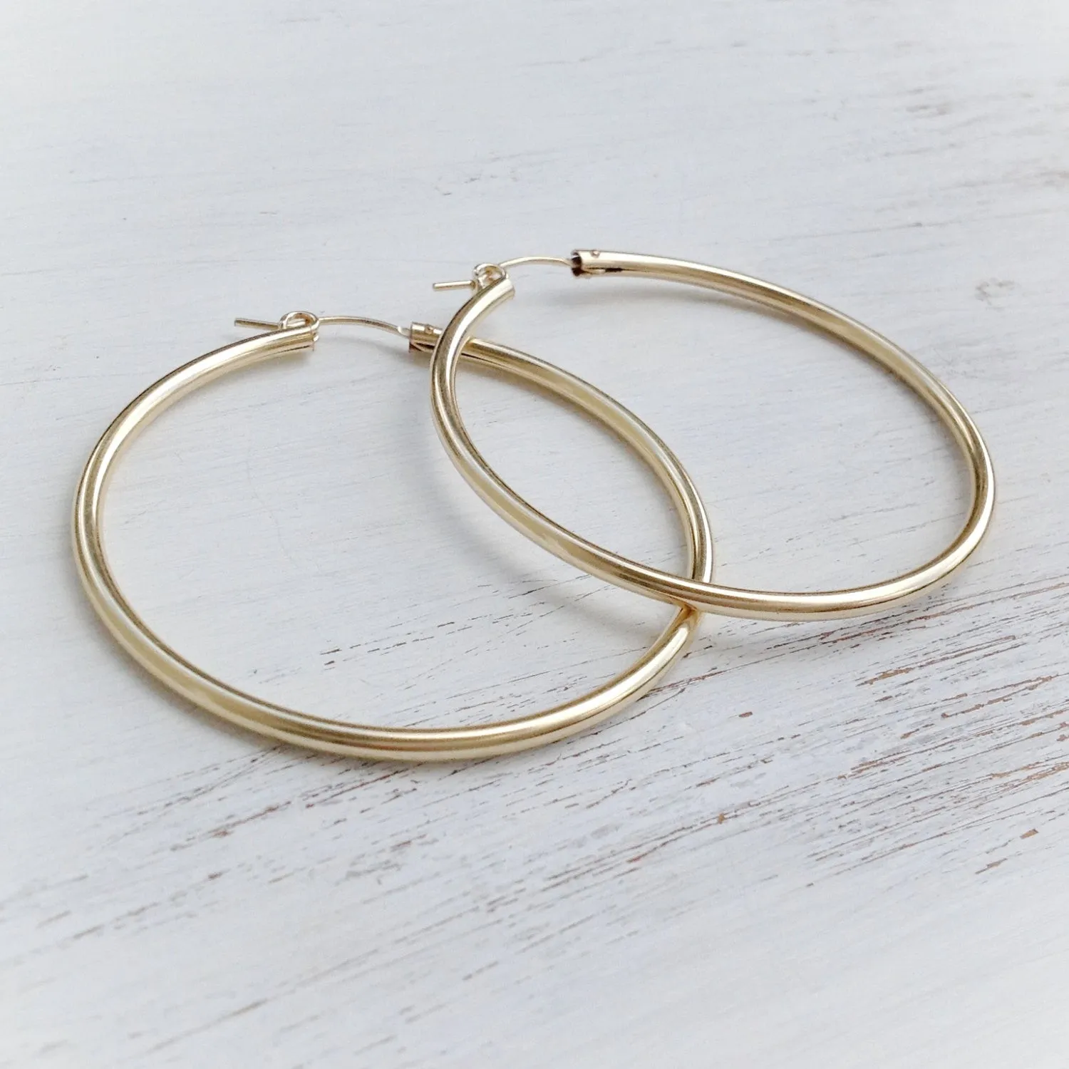 Sterling Silver Large Hoop Earrings