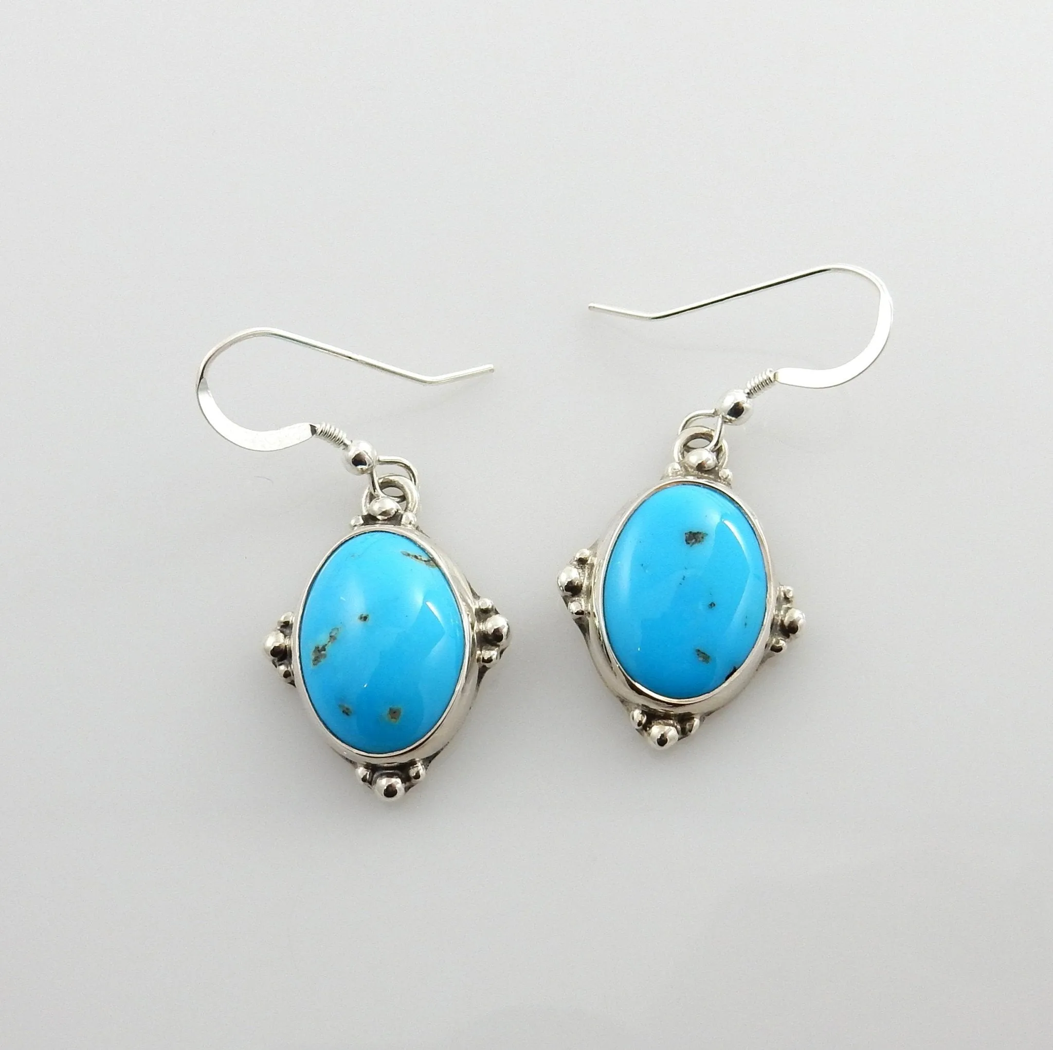 Sterling SIlver Sleeping Beauty Turquoise Earrings