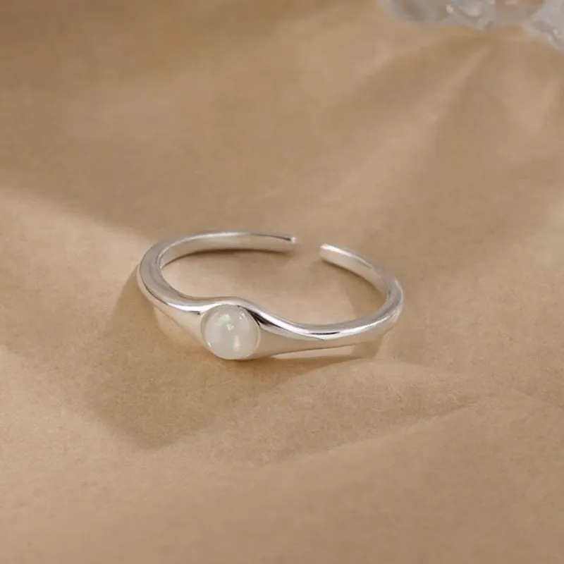 Sterling Silver Stacked Cross Moonstone Rings