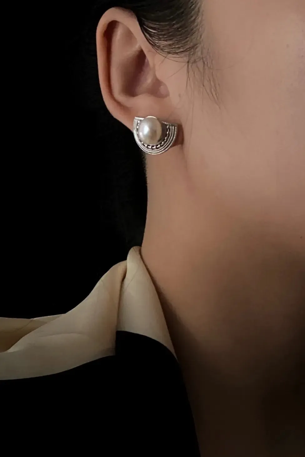 Sterling Silver Stud Earrings with Freshwater Pearls