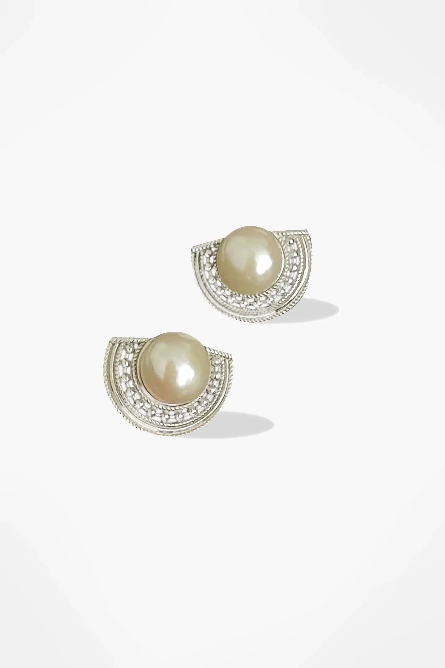 Sterling Silver Stud Earrings with Freshwater Pearls
