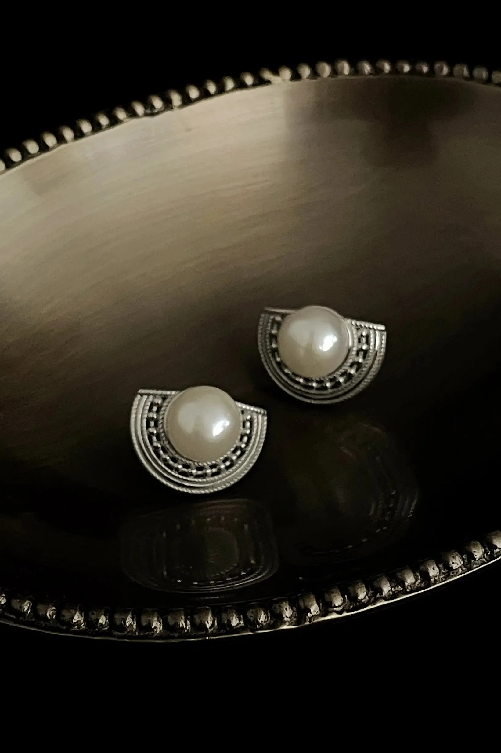 Sterling Silver Stud Earrings with Freshwater Pearls