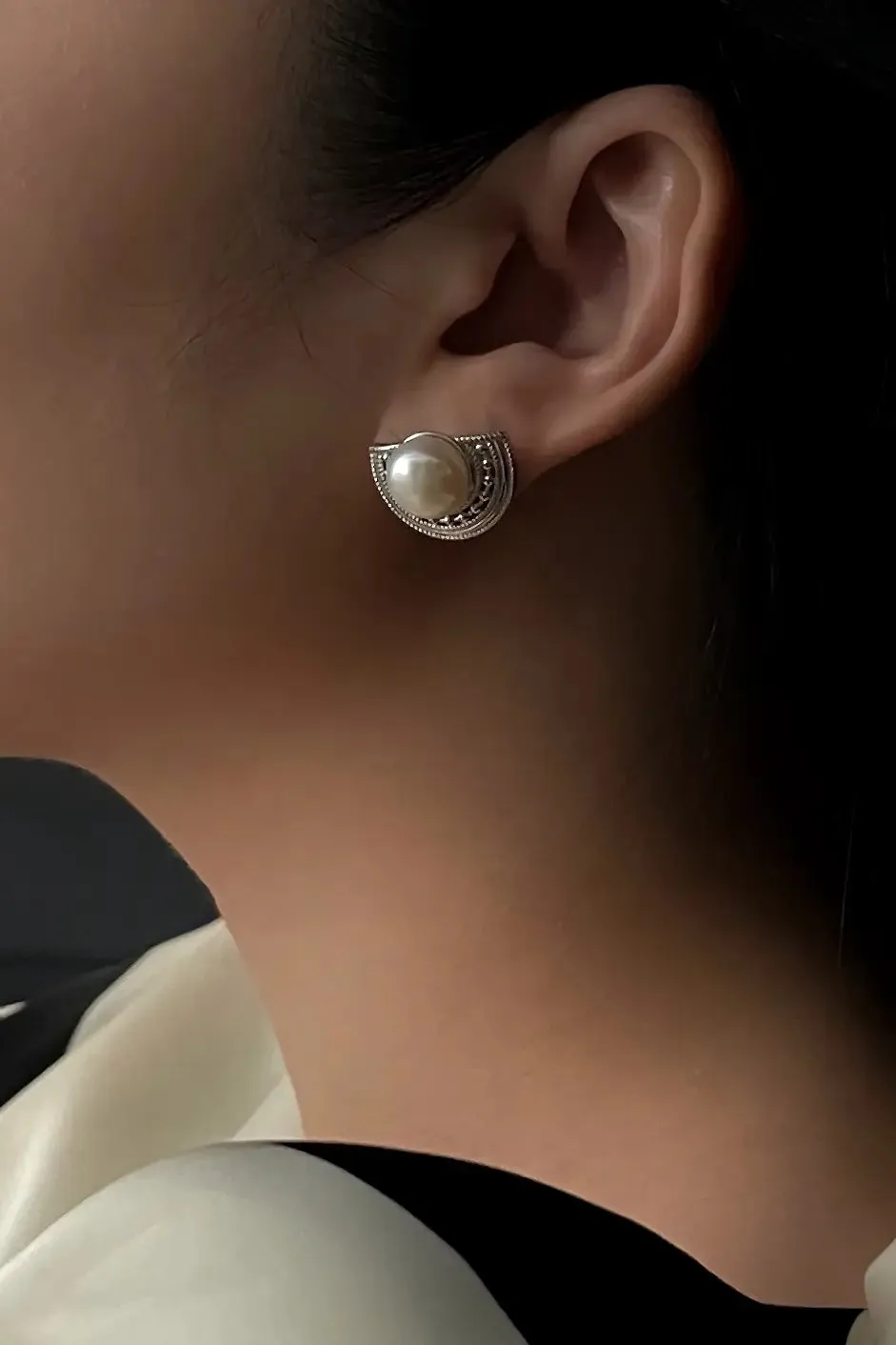 Sterling Silver Stud Earrings with Freshwater Pearls