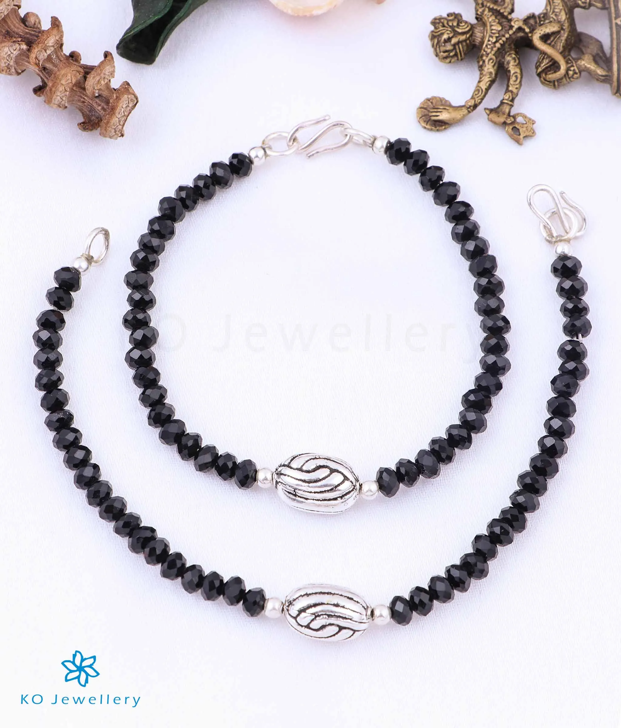 The Saanvi Silver Baby/Kids Nazariya Anklets (6 inches)