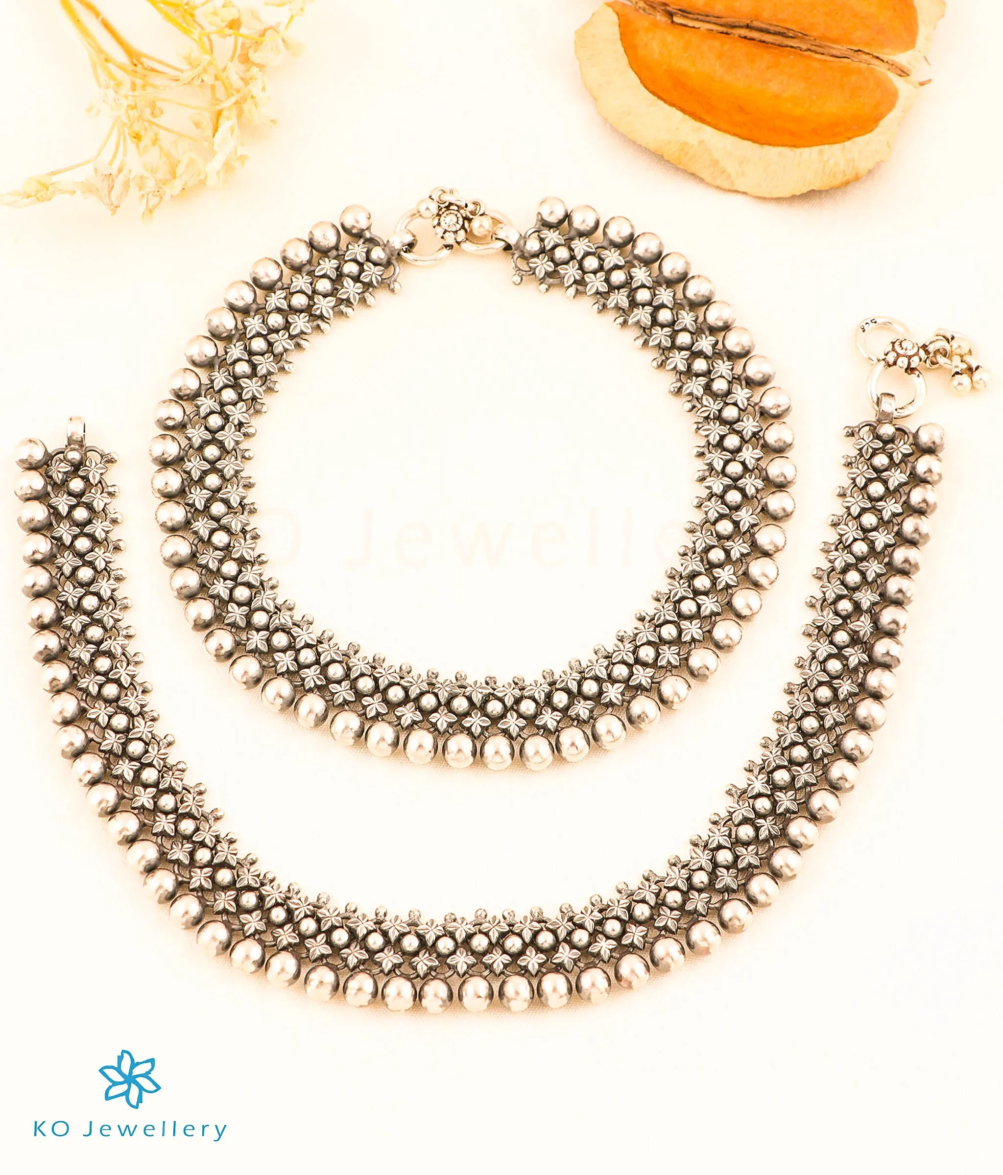 The Samanvaya Silver Bridal Anklets
