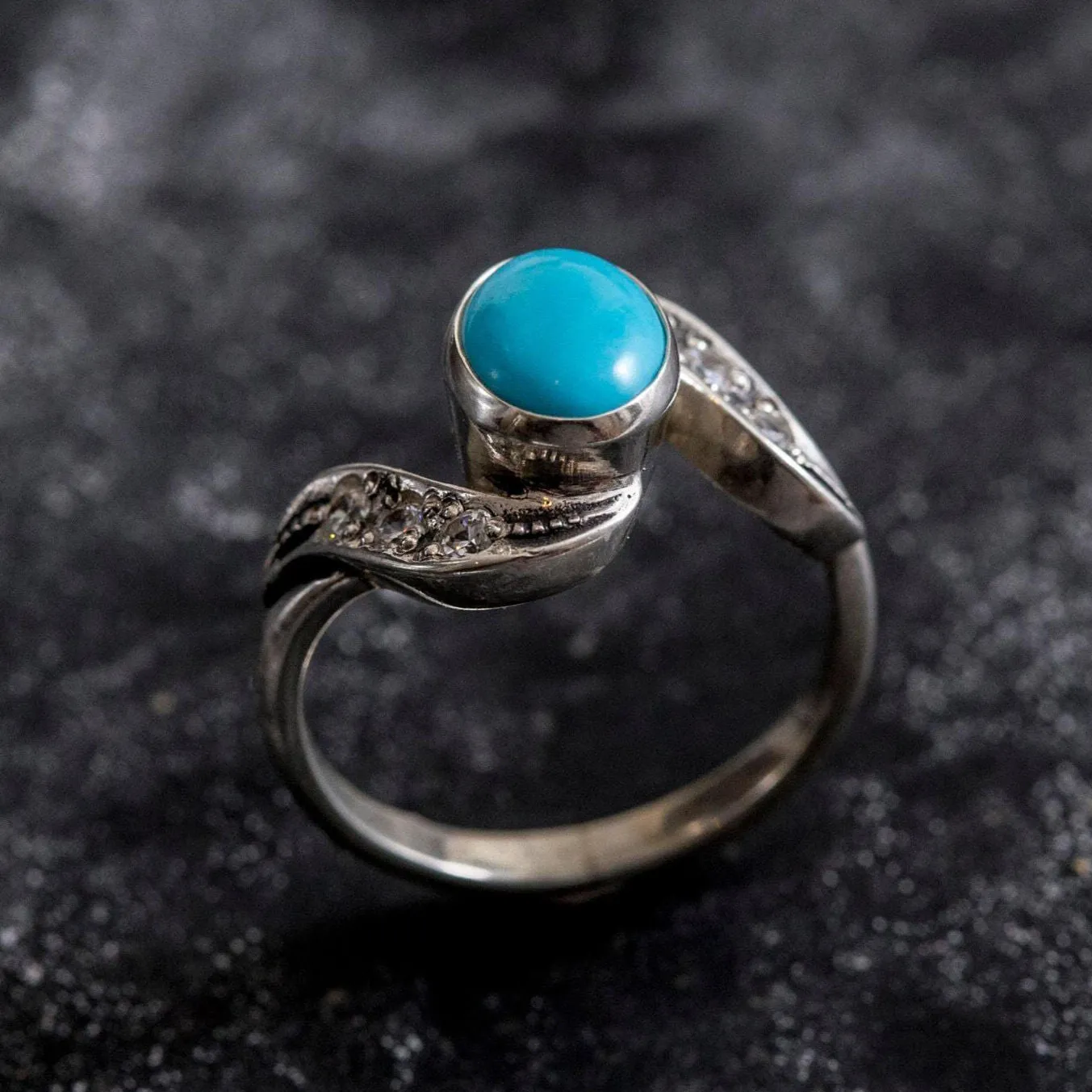 Turquoise Ring - Sleeping Beauty Ring - Blue Vintage Ring
